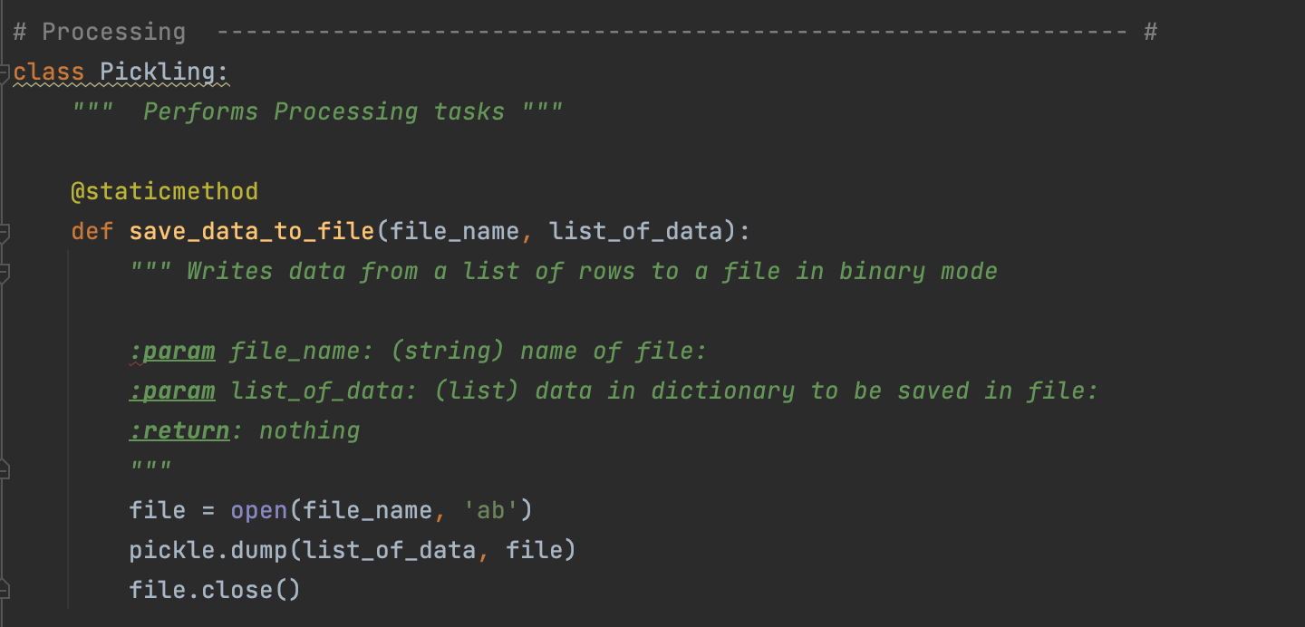 use of pickle.dump() function